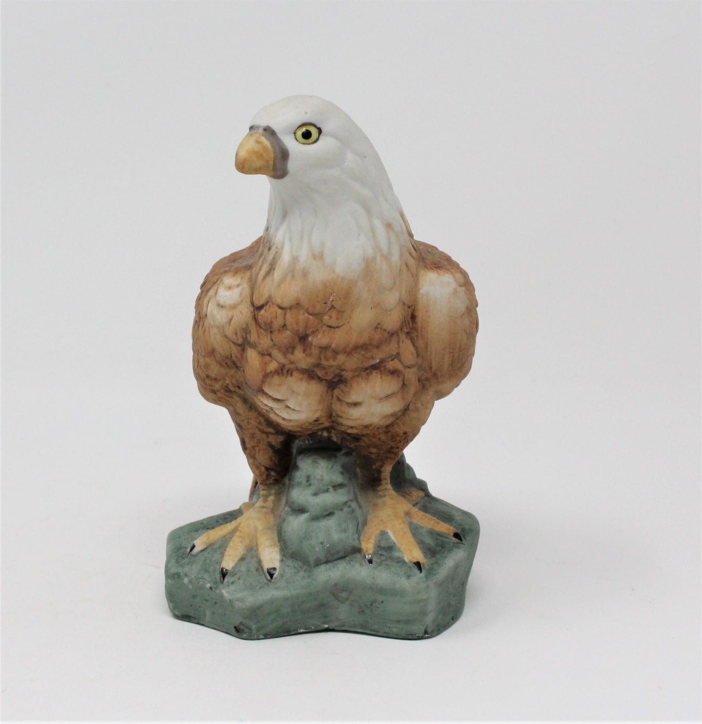 Figurine, Bald Eagle Standing on Rock, Porcelain Bisque, Vintage