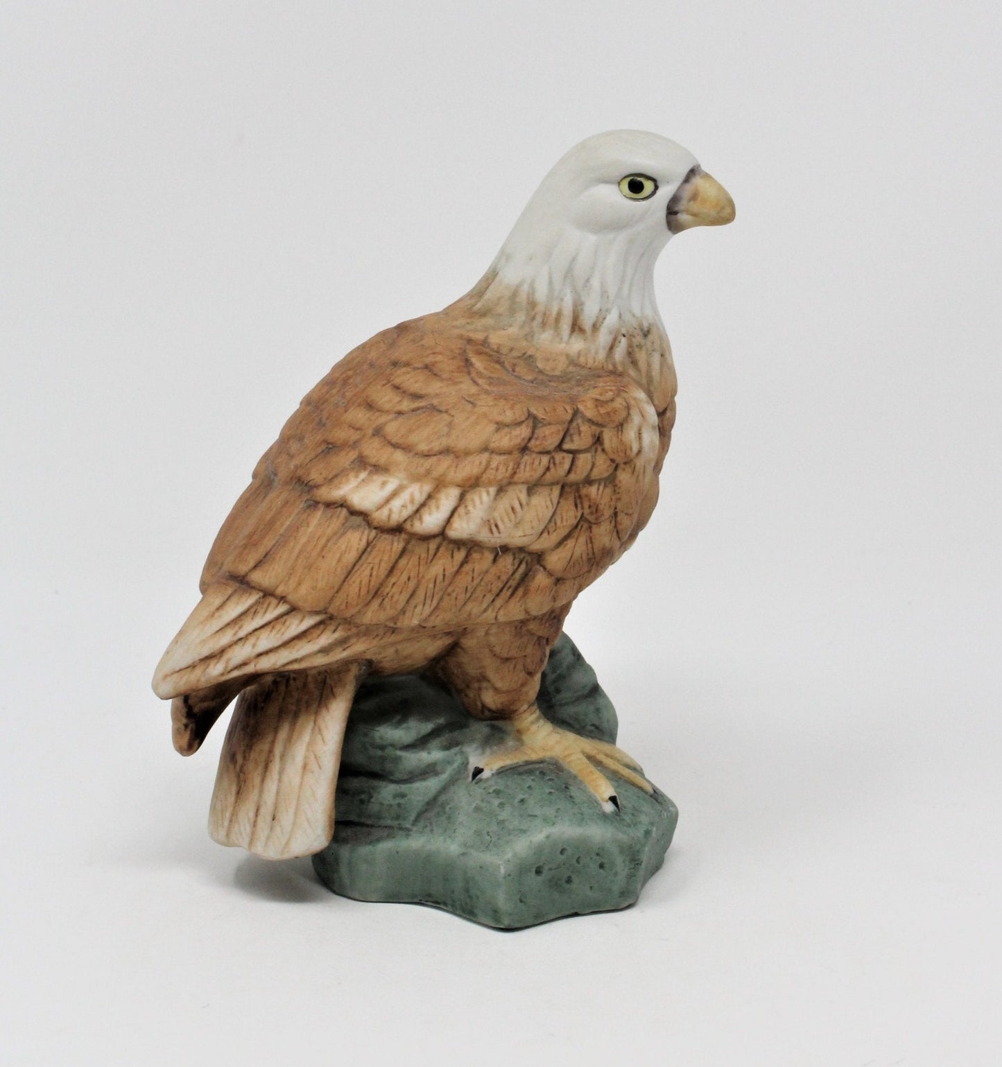 Figurine, Bald Eagle Standing on Rock, Porcelain Bisque, Vintage