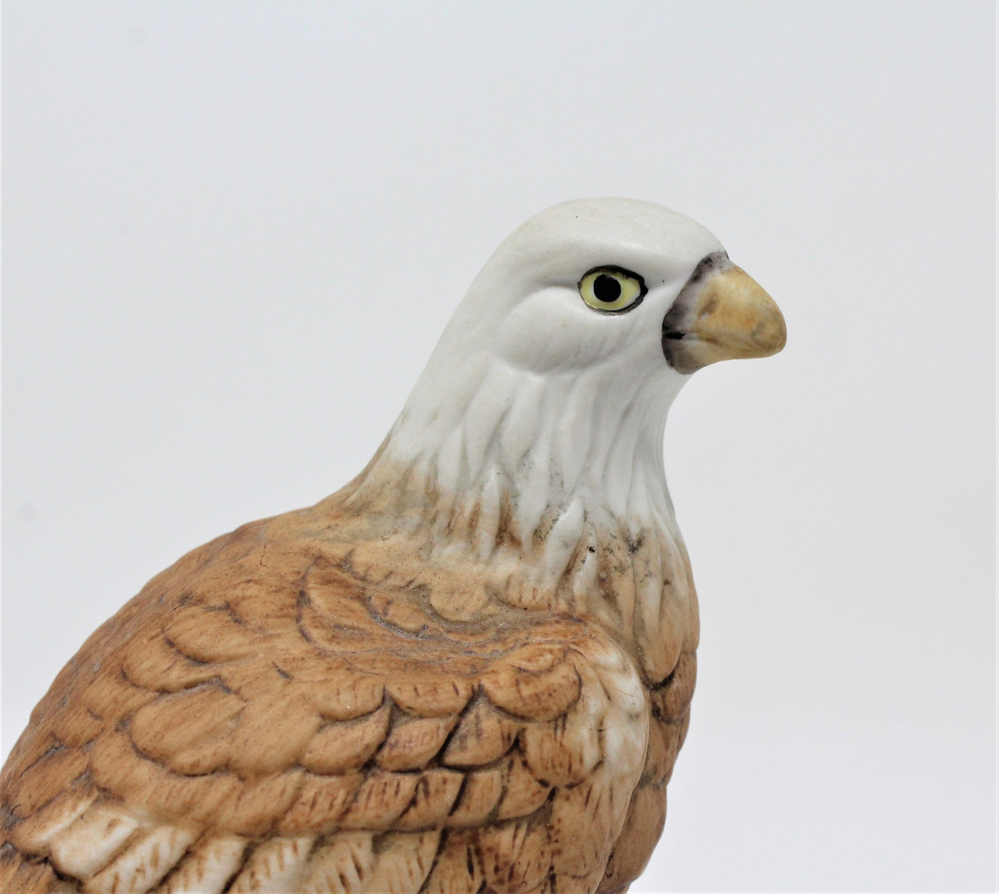 Figurine, Bald Eagle Standing on Rock, Porcelain Bisque, Vintage