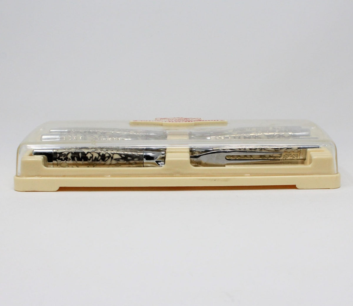 Steak Forks: Briddell Carvel Hall, Classic, Stainless with Silver-Tone Overlay Handles, Set of 8, Original Box, Crisfield MD USA, Vintage 1951 - SOLD