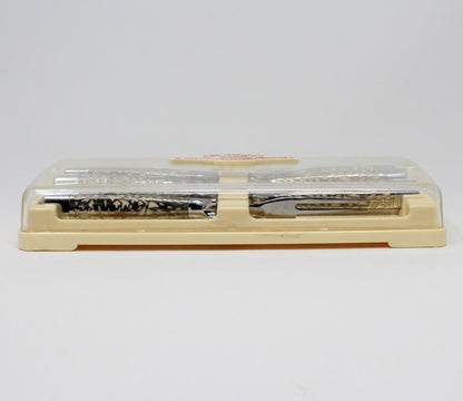 Steak Forks: Briddell Carvel Hall, Classic, Stainless with Silver-Tone Overlay Handles, Set of 8, Original Box, Crisfield MD USA, Vintage 1951 - SOLD