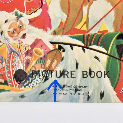 Children's Book, Samuel Lowe Co, Santa Comes to Our House, Softcover, 1951 Vintage, RARE