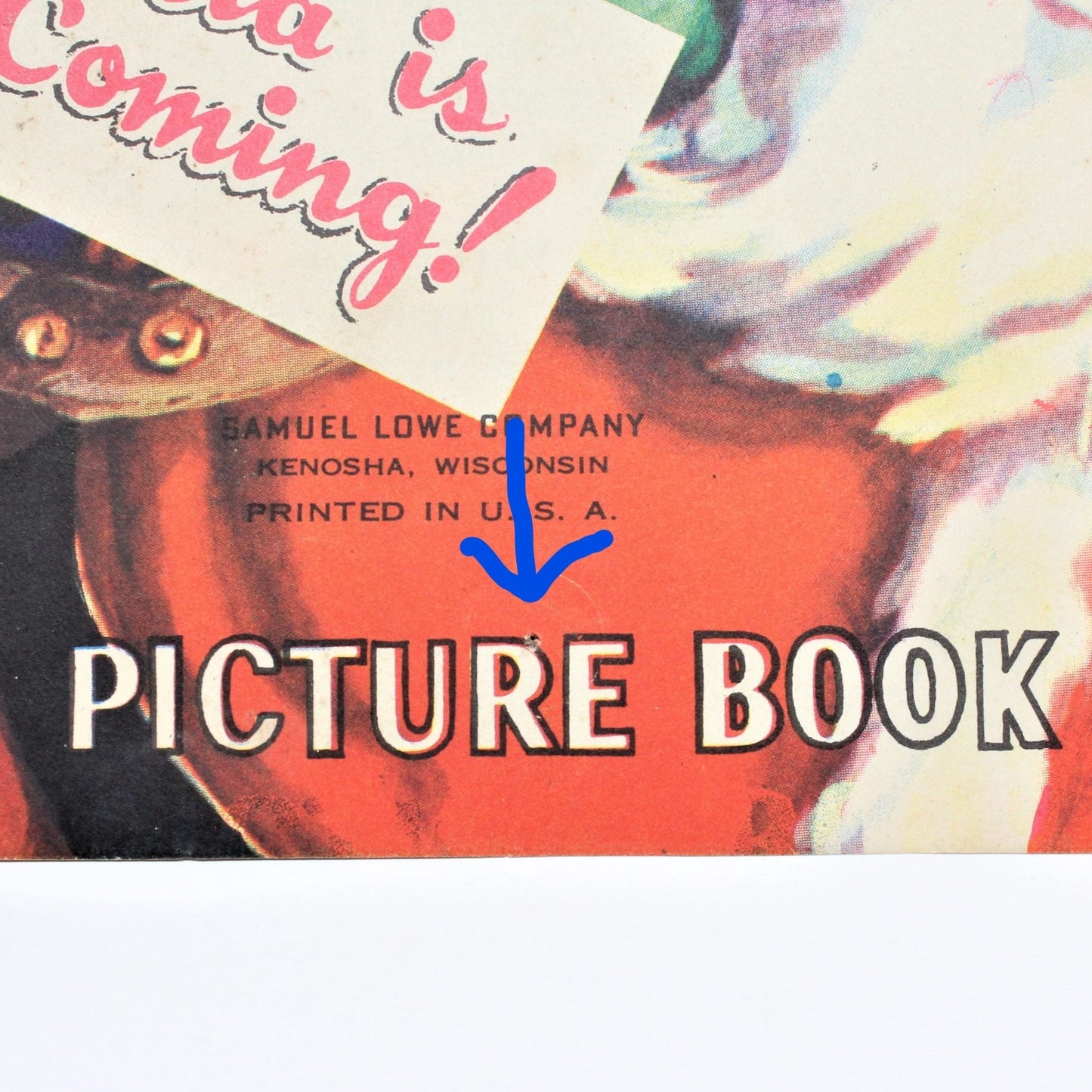 Children's Book, Samuel Lowe Co, Santa is Coming!, Softcover Litho, 1951 Vintage, RARE