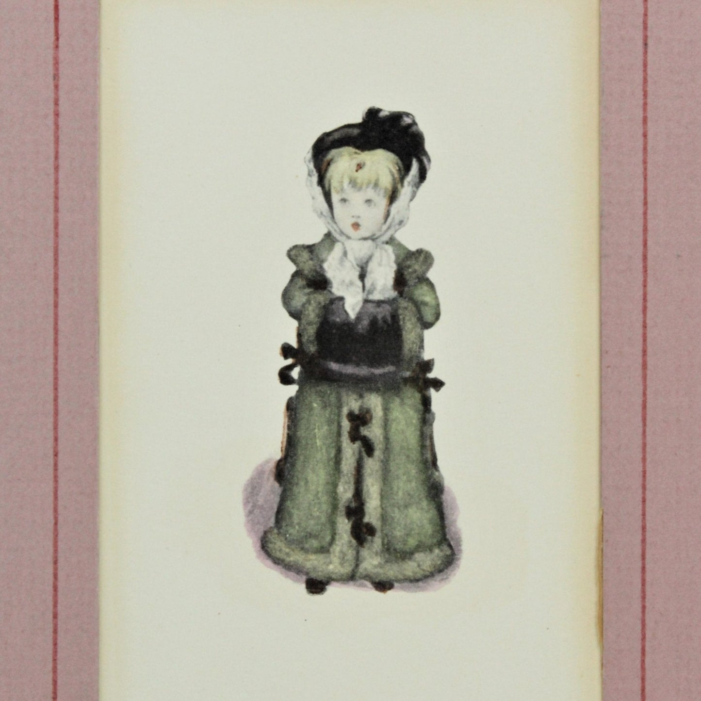 Prints, Watercolor, Victorian Children, Matted, Set of 3