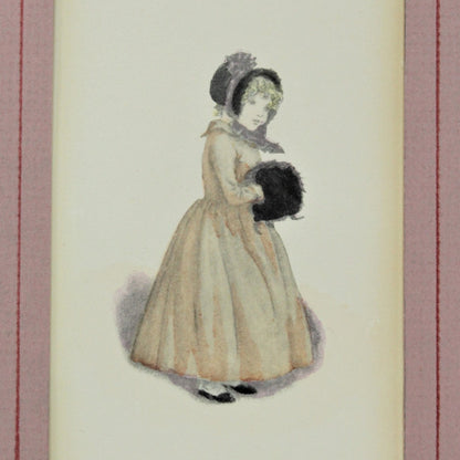 Prints, Watercolor, Victorian Children, Matted, Set of 3