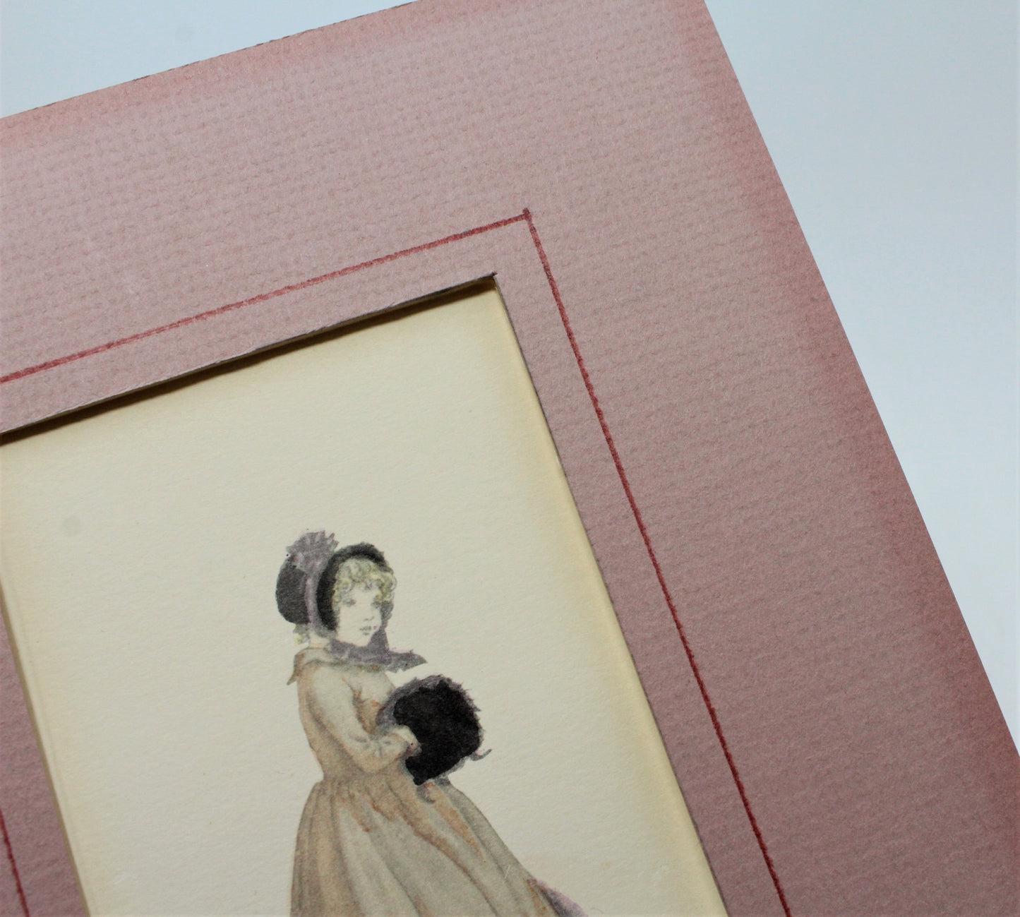 Prints, Watercolor, Victorian Children, Matted, Set of 3