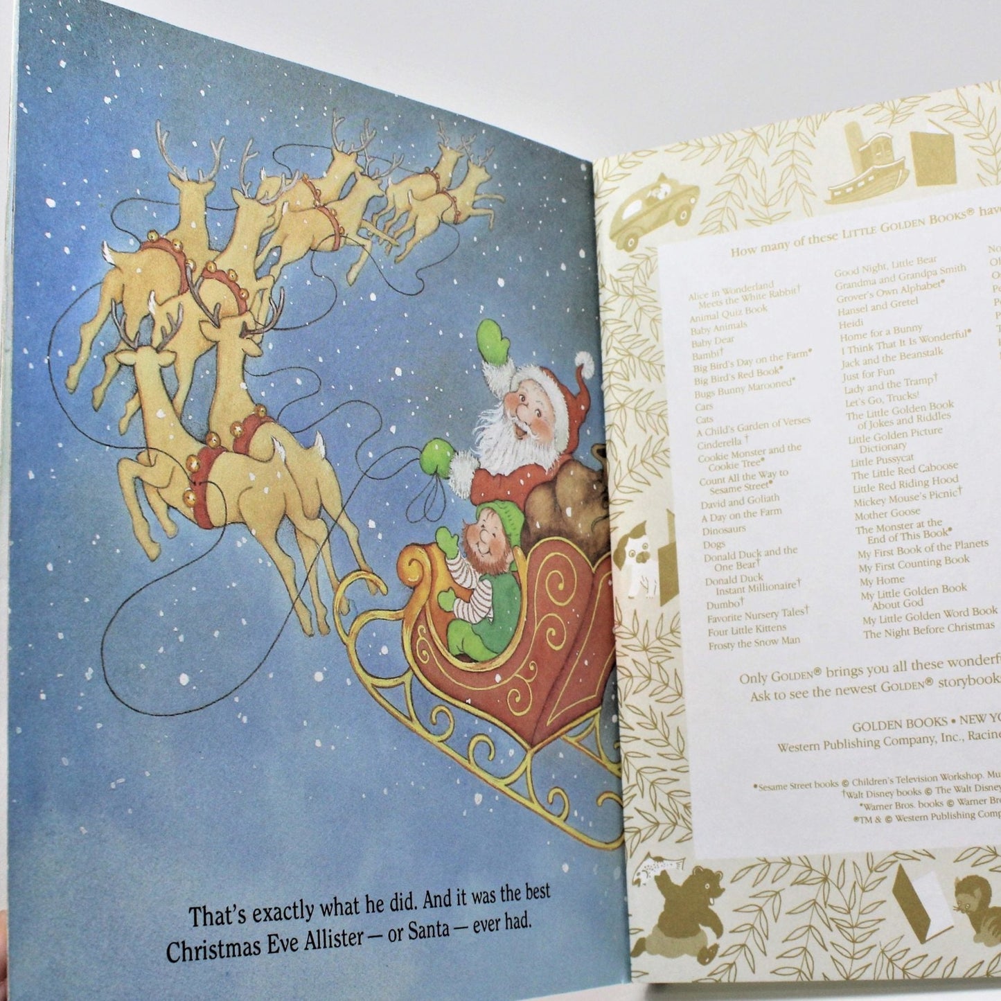 Children's Book, Little Golden Book, The Littlest Christmas Elf, Hardcover, 1987