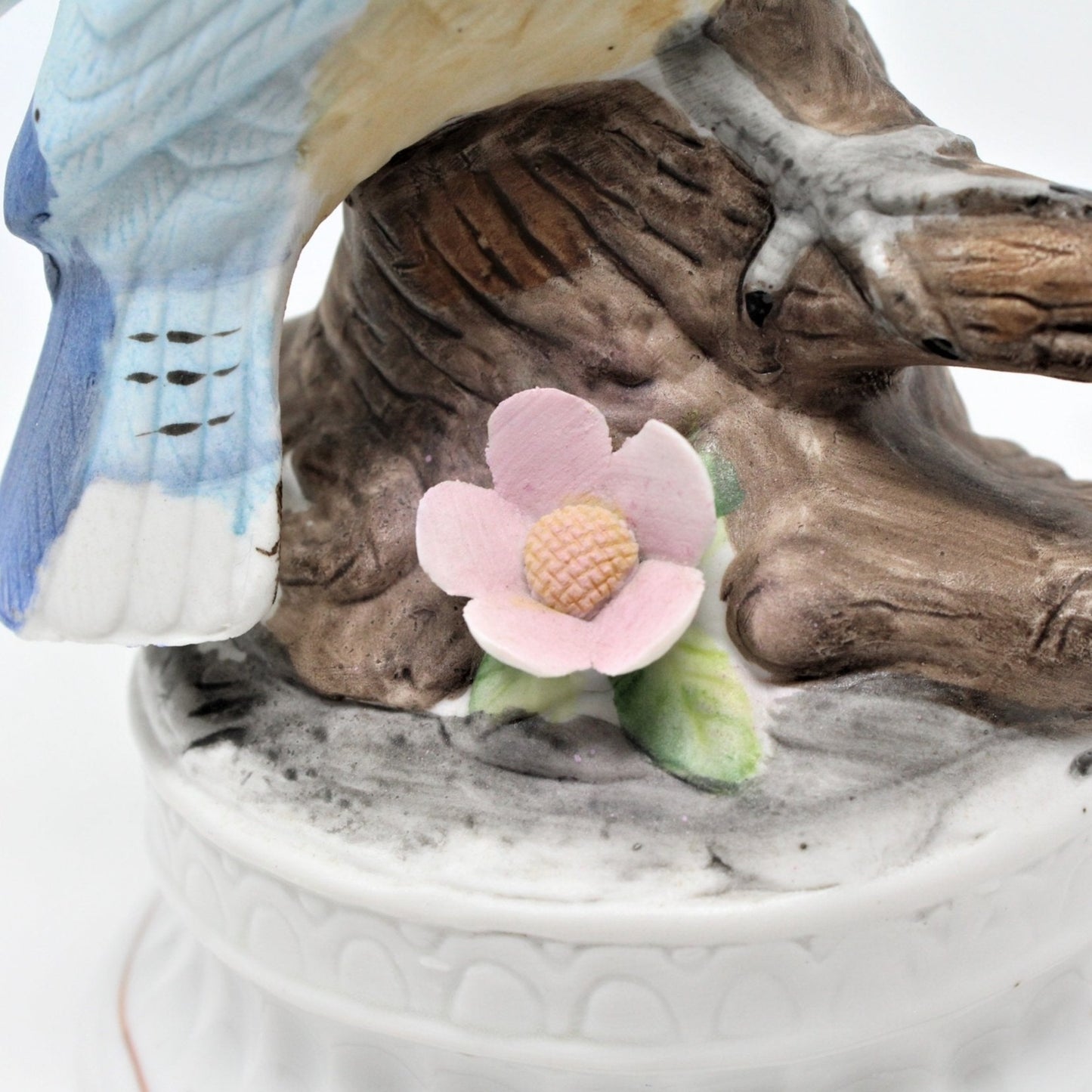 Musical Figurine Bluejay, plays Send in the Clowns, Porcelain, Vintage