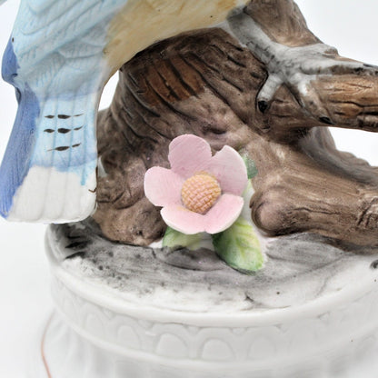 Musical Figurine Bluejay, plays Send in the Clowns, Porcelain, Vintage