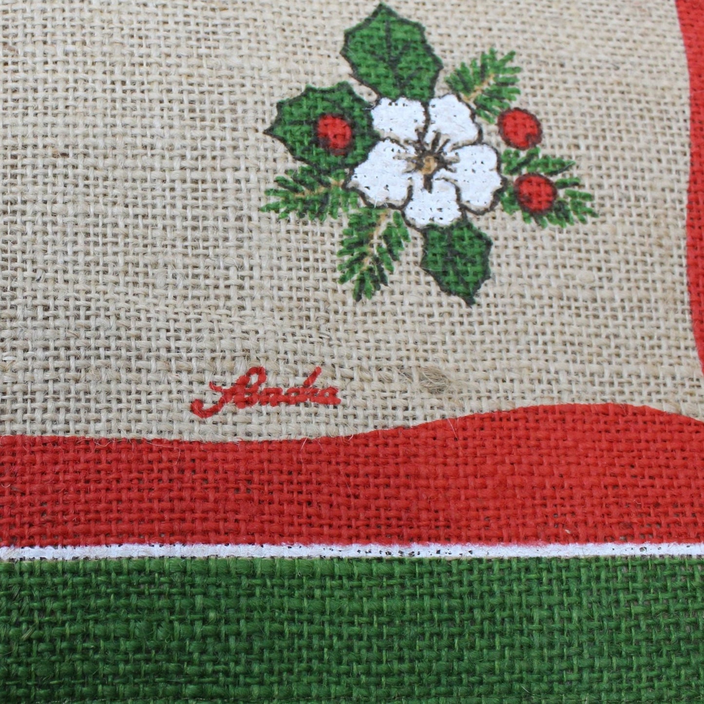 Gift Bag / Burlap Sack, Holiday Gnome / Elf, Unused 36 x 24, Scandinavian, Vintage