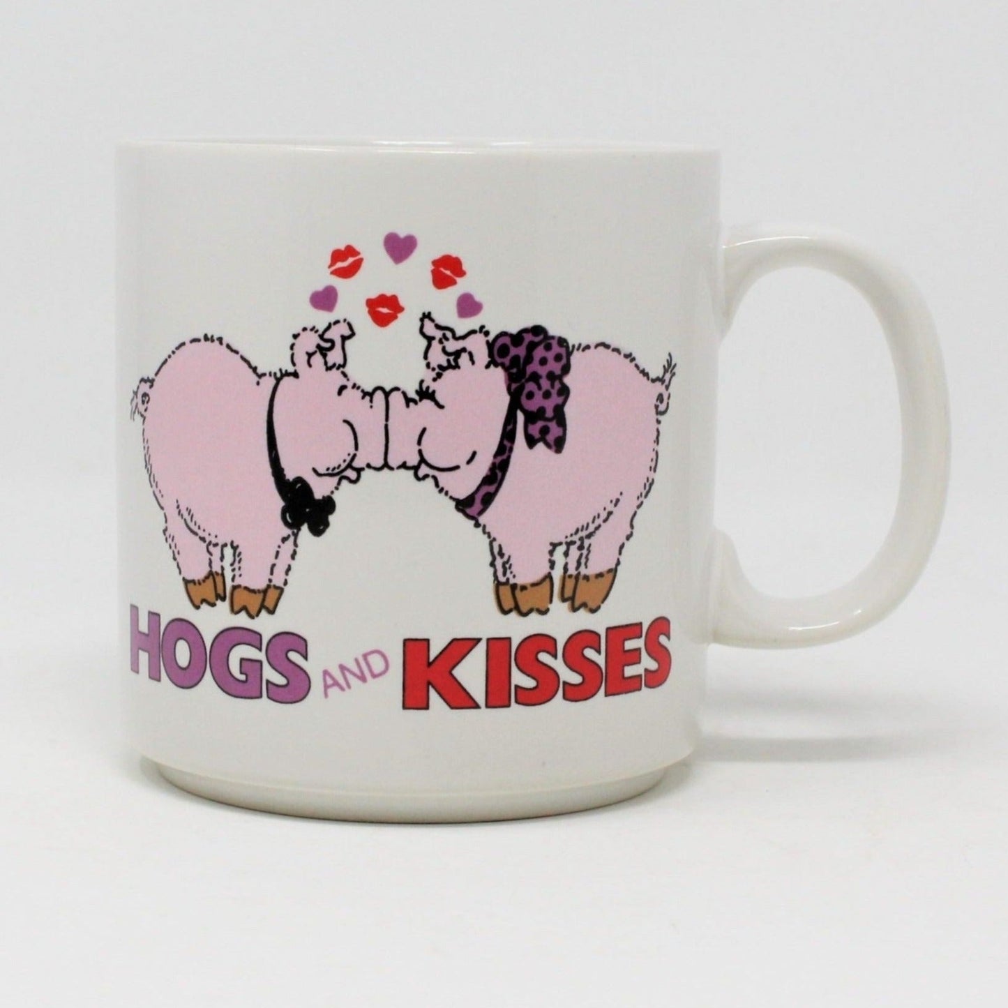 Mug, Russ Berrie, Coffee Mug, Hogs and Kisses #8025, Ceramic, Vintage