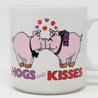 Mug, Russ Berrie, Coffee Mug, Hogs and Kisses #8025, Ceramic, Vintage
