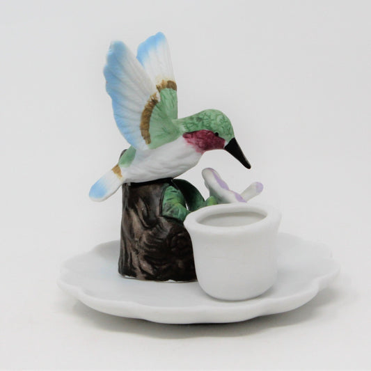 Candle Holder, Giftco, Hummingbird with Flower, Vintage