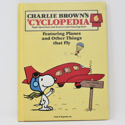 Children's Book, Charlie Brown's 'Cyclopedia, Planes & Other Things, Hardcover, Vintage 1980