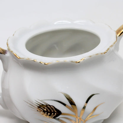 Creamer & Sugar with Lid, Lefton, Wheat 20/83, Hand Painted Japan, Vintage