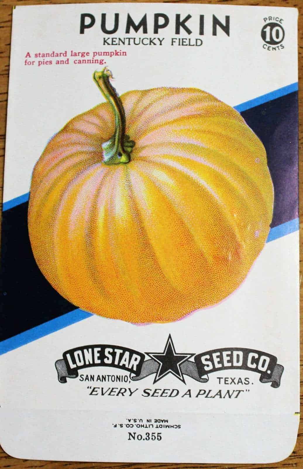 Seed Packets, Lone Star, Pumpkin, NOS, Vintage