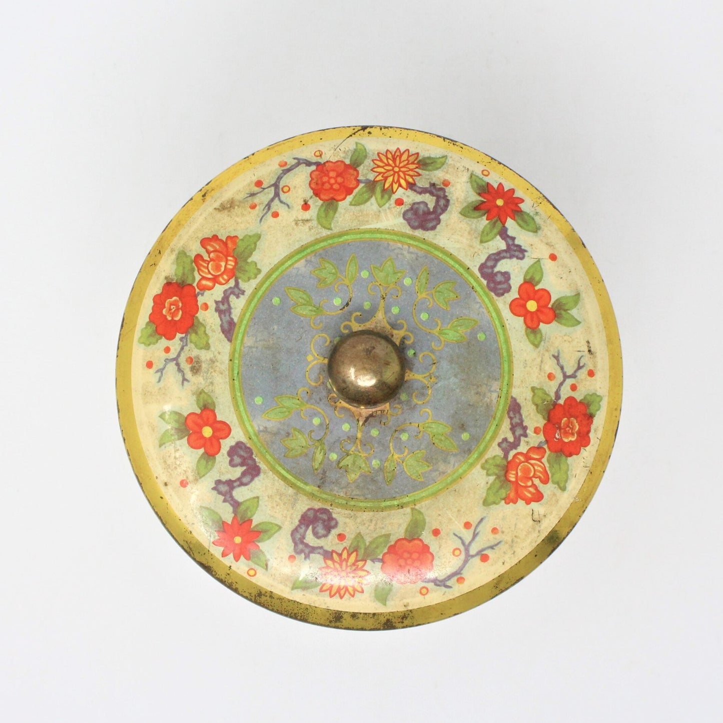 Gift Tin / Cookie Tin, Metal Box Co, Asian Floral Chinoiserie, Vintage, England