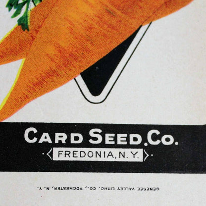 Seed Packets, Card Seed Co,  Carrot, NOS, Antique,