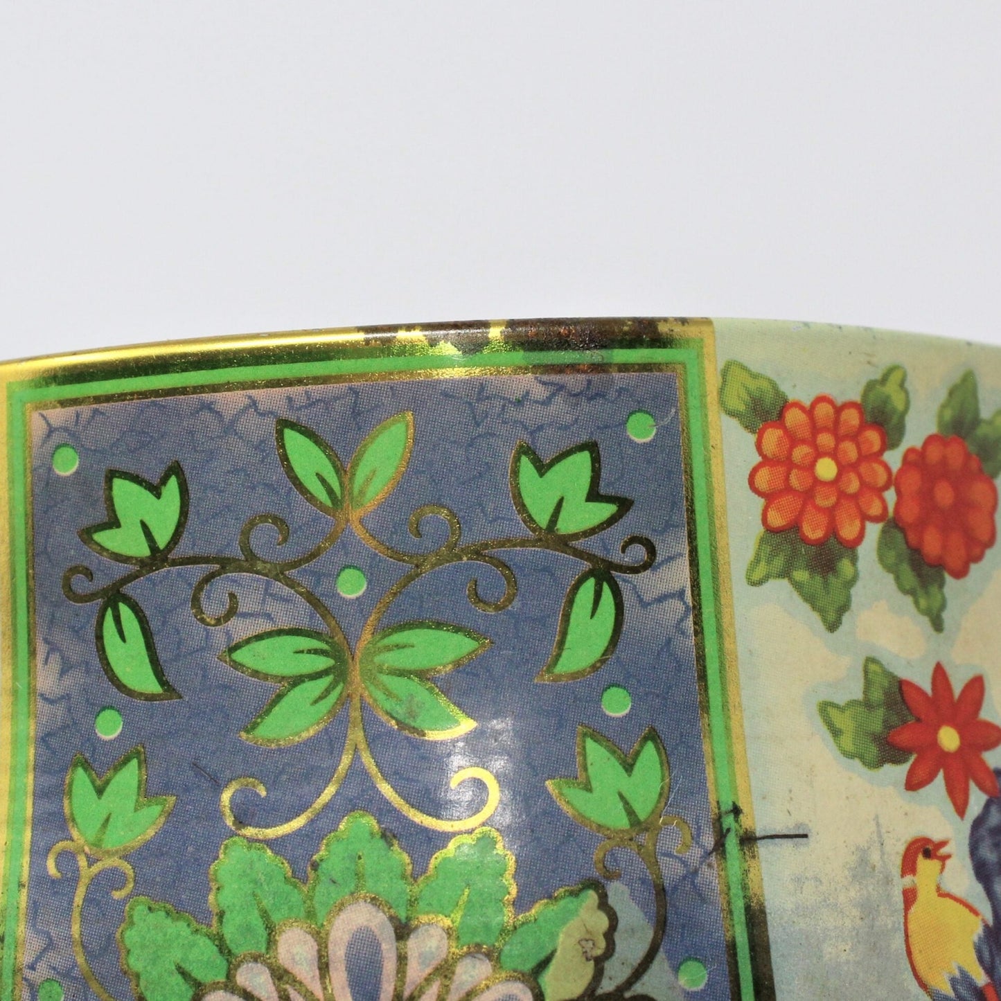 Gift Tin / Cookie Tin, Metal Box Co, Asian Floral Chinoiserie, Vintage, England