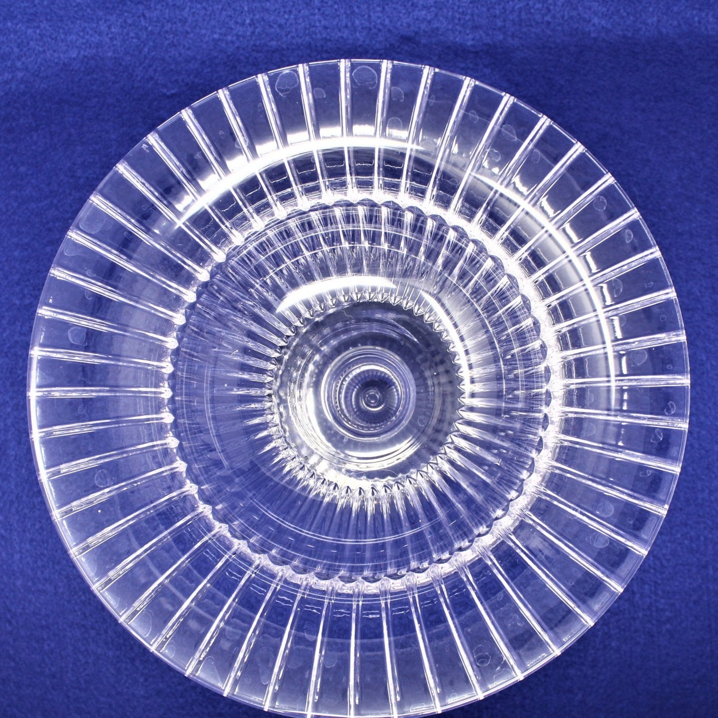 Pedestal Bowl, Striped Glass, Large Fruit Bowl