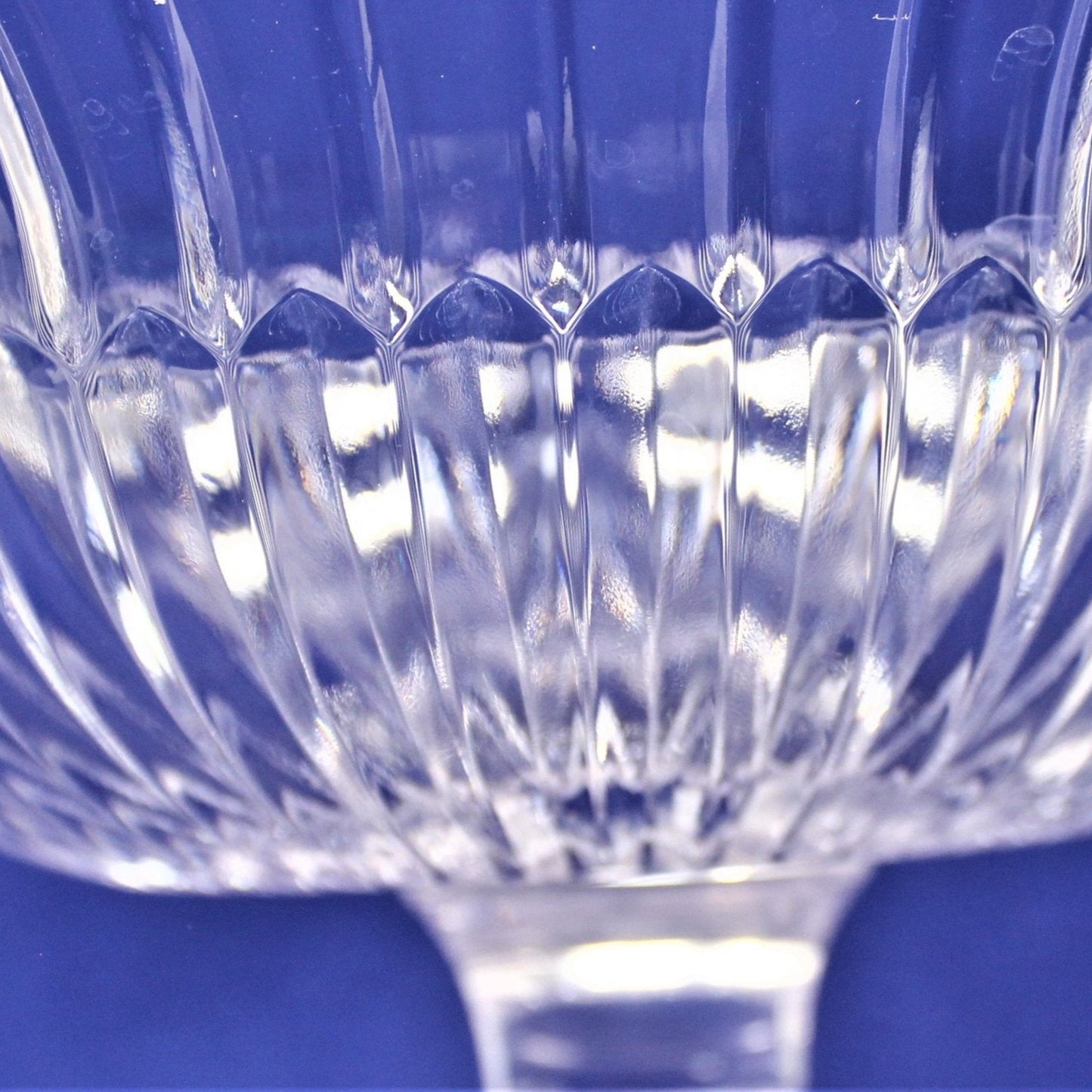 Pedestal Bowl, Striped Glass, Large Fruit Bowl