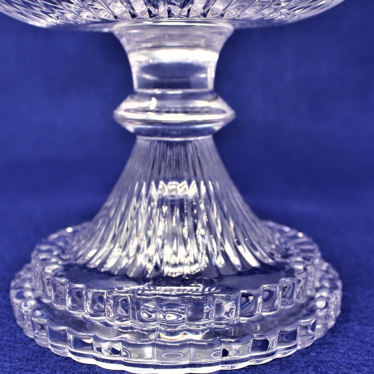 Pedestal Bowl, Striped Glass, Large Fruit Bowl