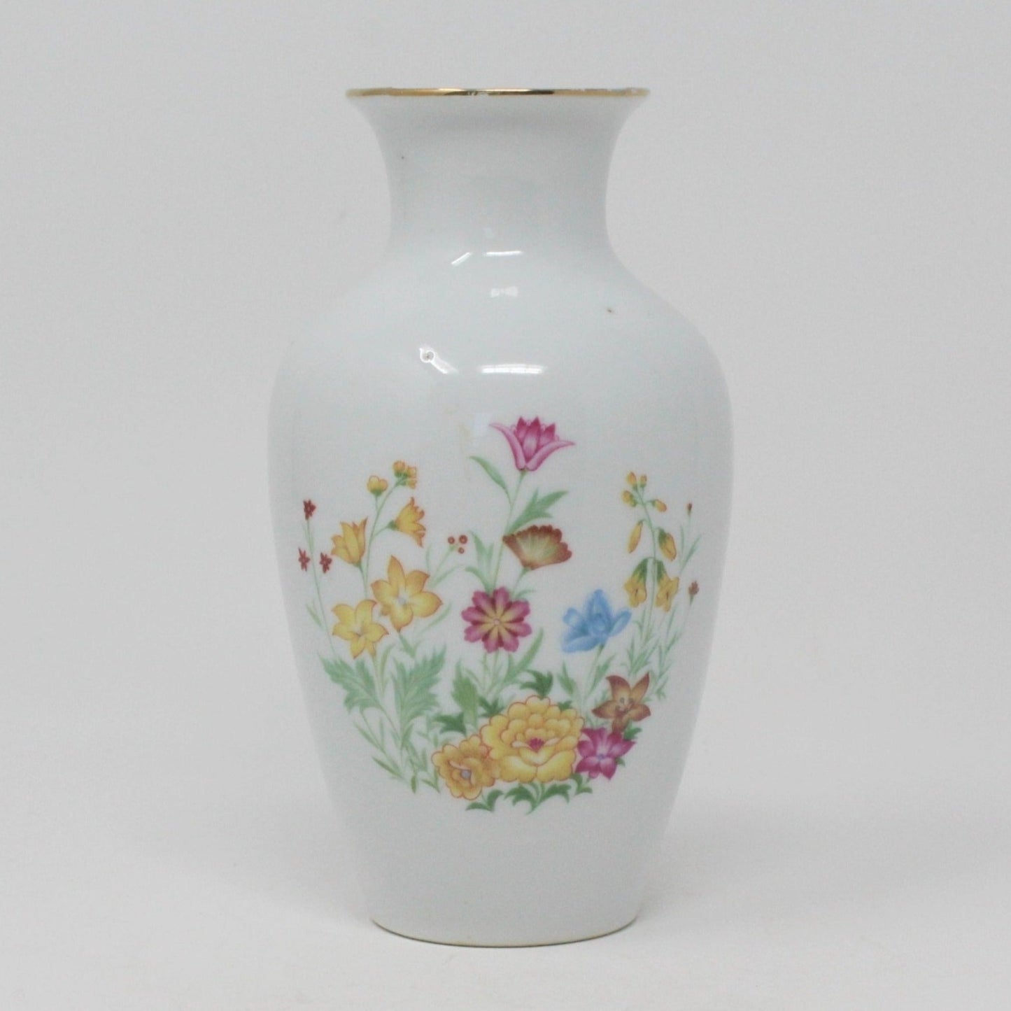 Bud Vase, Oriental Florals, Porcelain, China, Vintage