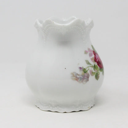 Creamer, Leuchtenburg, Pink Roses, Germany, Antique Porcelain