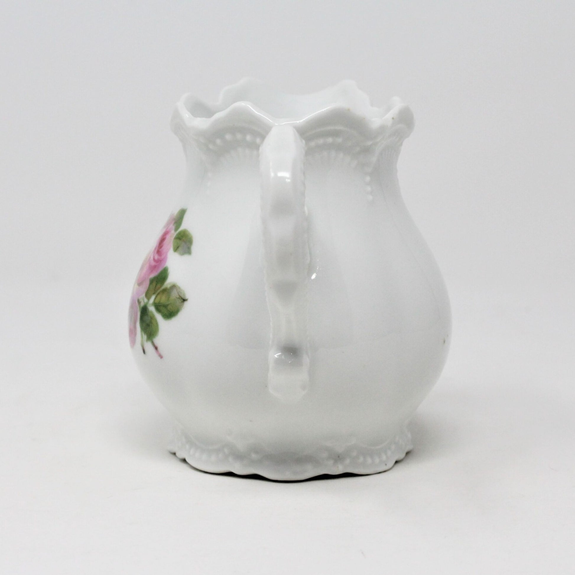 Vintage White Milk Glass Daisy Red Lid Small Carafe Drink