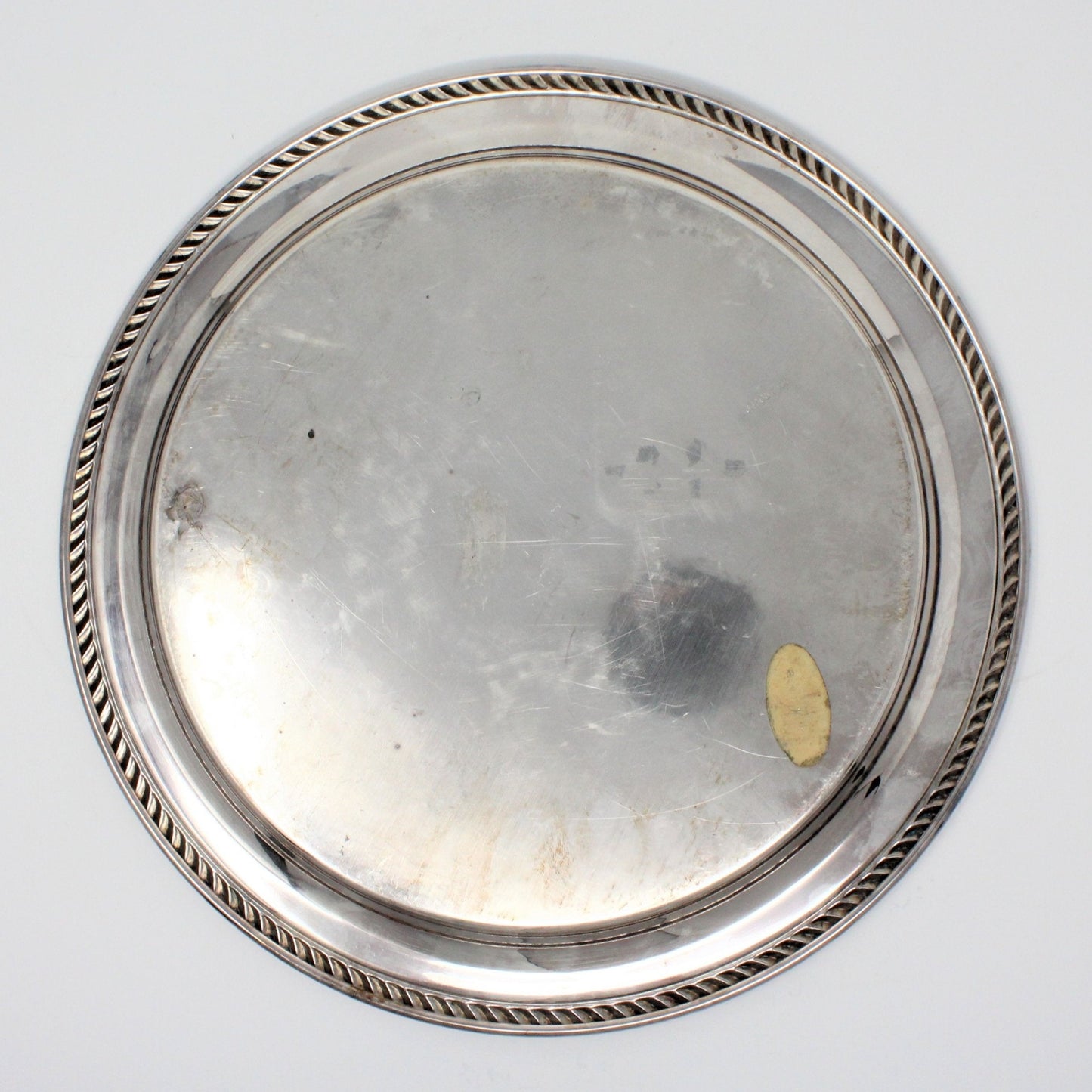 Tray, Wm A. Rogers, Oneida Silverplate, Rope Edge 12", Vintage