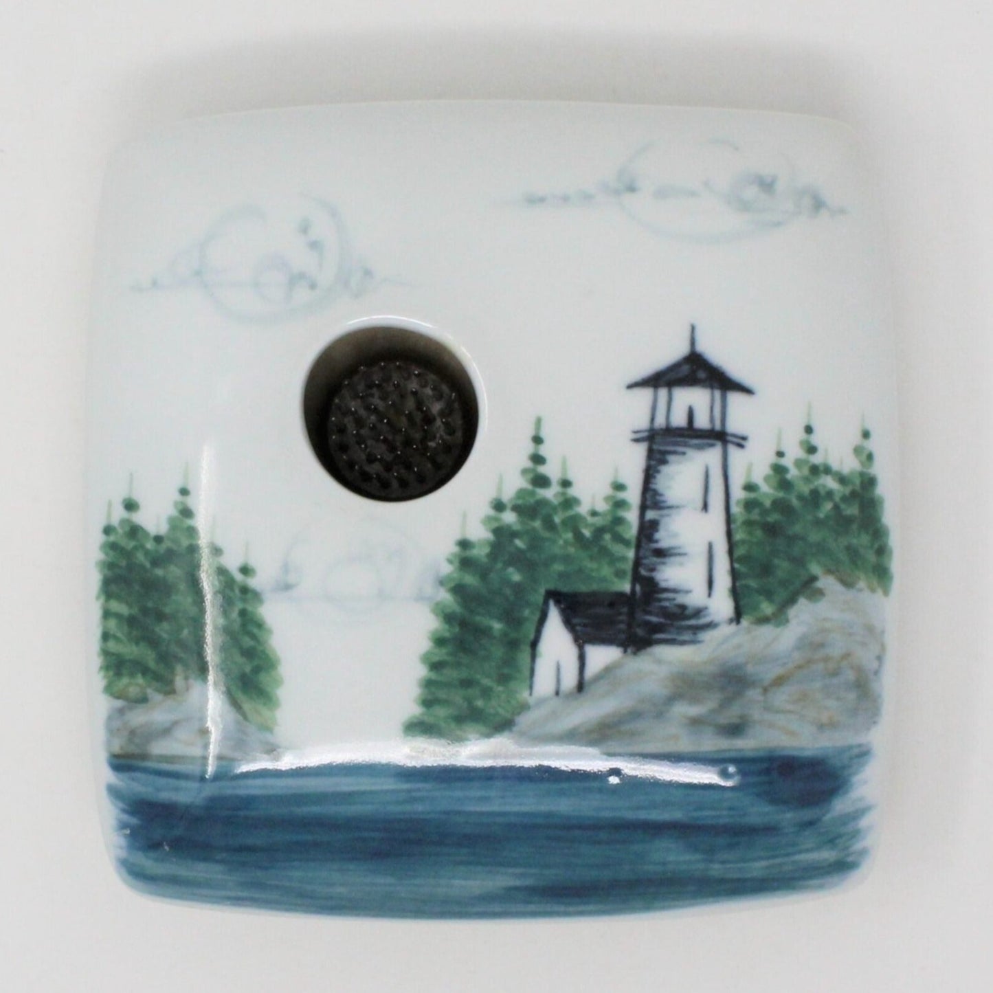 Flower Frog, Georgetown Pottery Ikebana Vase, Coastal Lighthouse, Ceramic