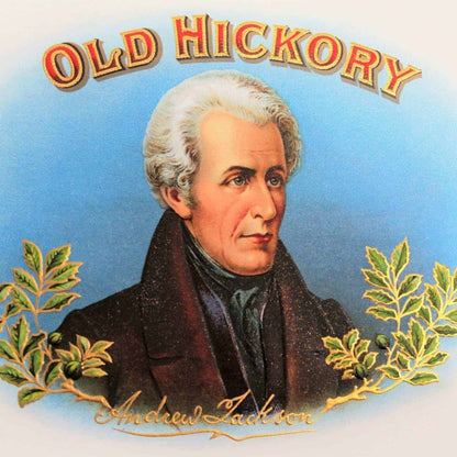 Cigar Box Label, Old Hickory, Original Lithograph, 1910's, NOS Antique