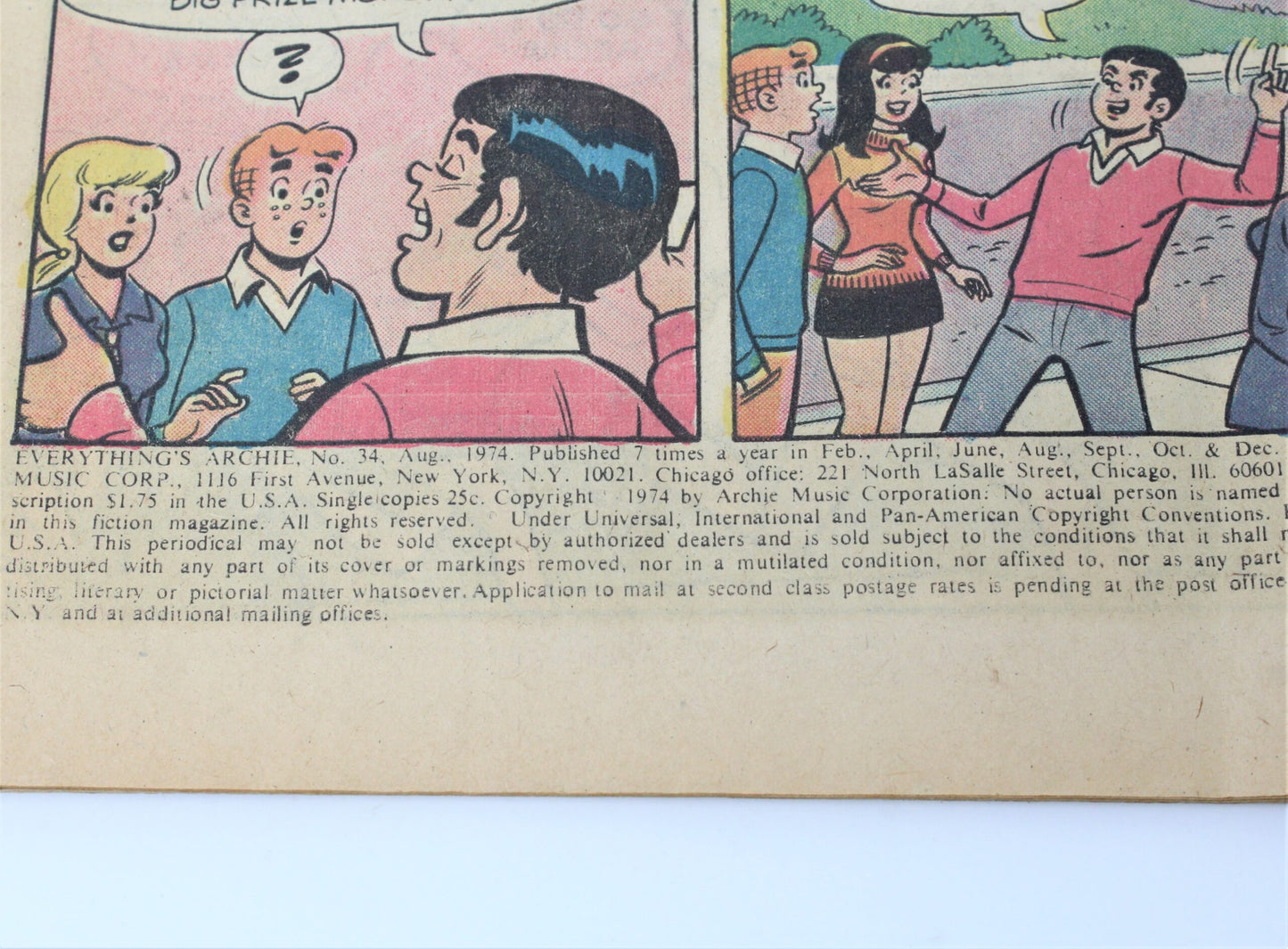 Comic Book, Archie Series, Everything's Archie #34, Vintage 1974