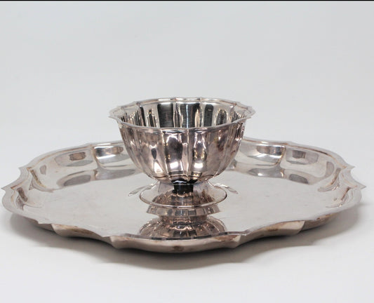 Chip & Dip Set, Oneida Chippendale 6366, Silverplate, Vintage