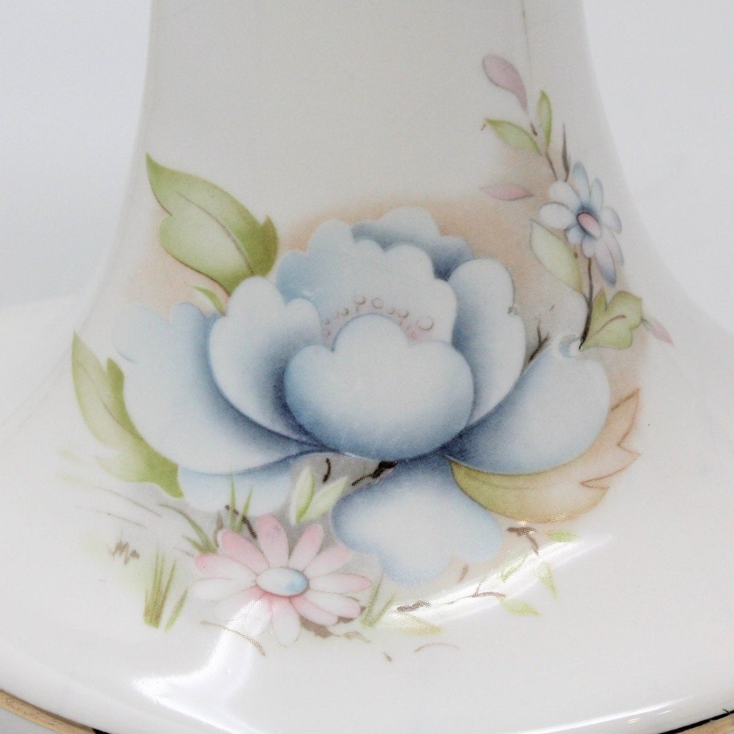 Bud Vase, Spyropoulos, Blue Floral, Greek Ceramics, Vintage
