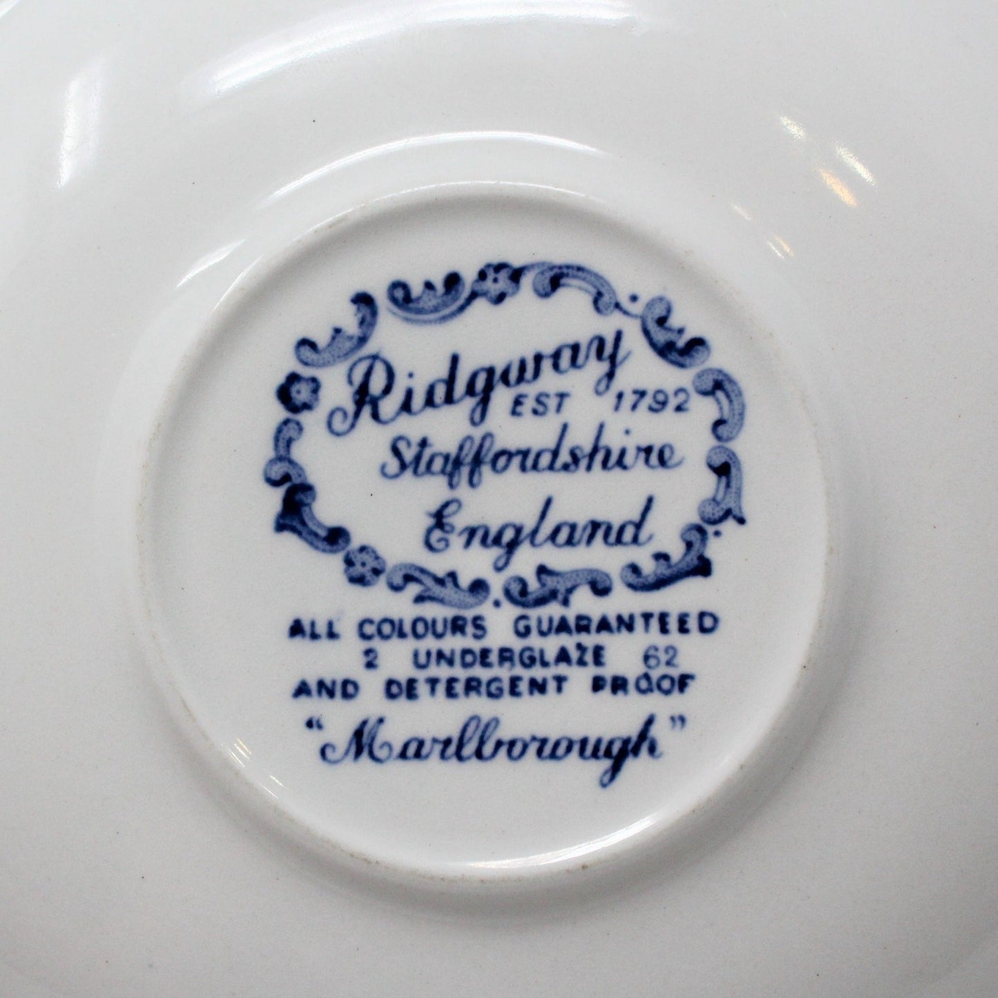 Teacup and Saucer, Ridgway Staffordshire, Marlborough Blue, England, Set of 2, Vintage