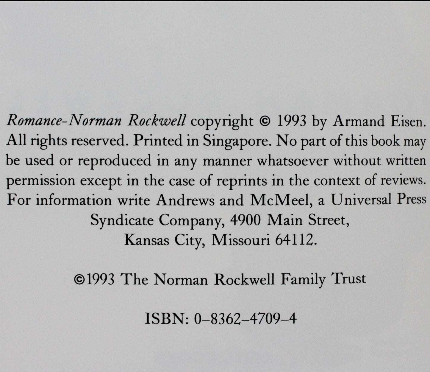 Book, Norman Rockwell, Romance, Susan Hood, 1993