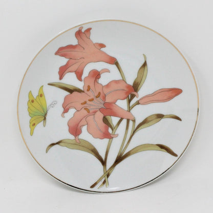 Decorative Plate, Lily, Iris & Lotus, Set of 3, Japan, Vintage