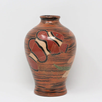 Vase, Coral Fish / Clown Fish, Hand Painted, Ceramic