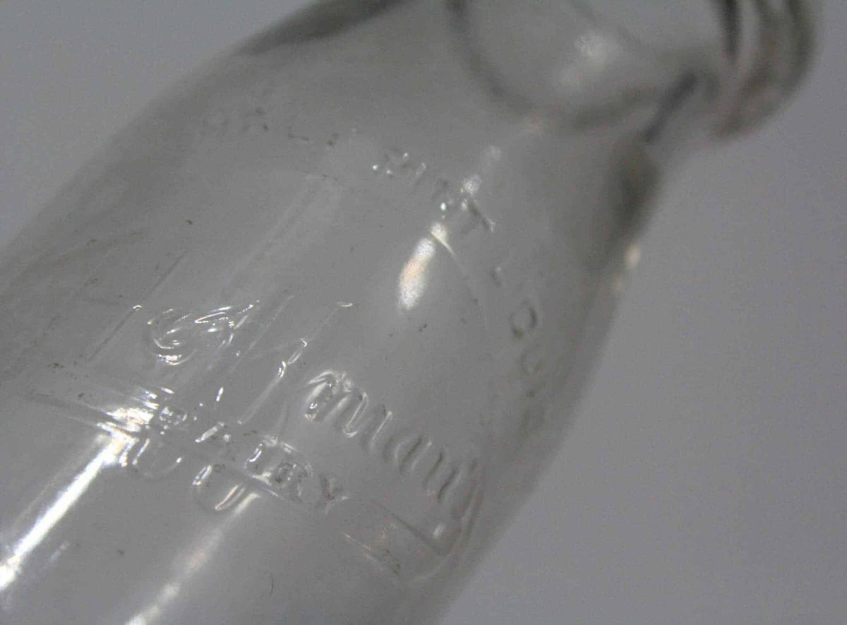 Milk Bottle: Hoffman's Dairy, Half Pint, Embossed, Monroe MI, Owens-Illinois, Rare, Vintage 1930 - SOLD