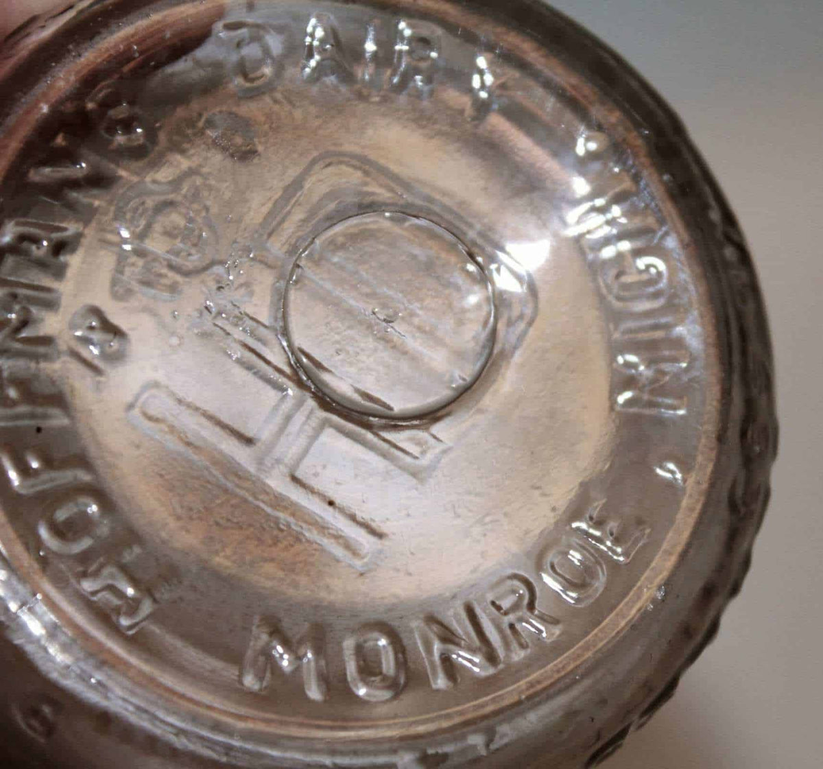 Milk Bottle: Hoffman's Dairy, Half Pint, Embossed, Monroe MI, Owens-Illinois, Rare, Vintage 1930 - SOLD