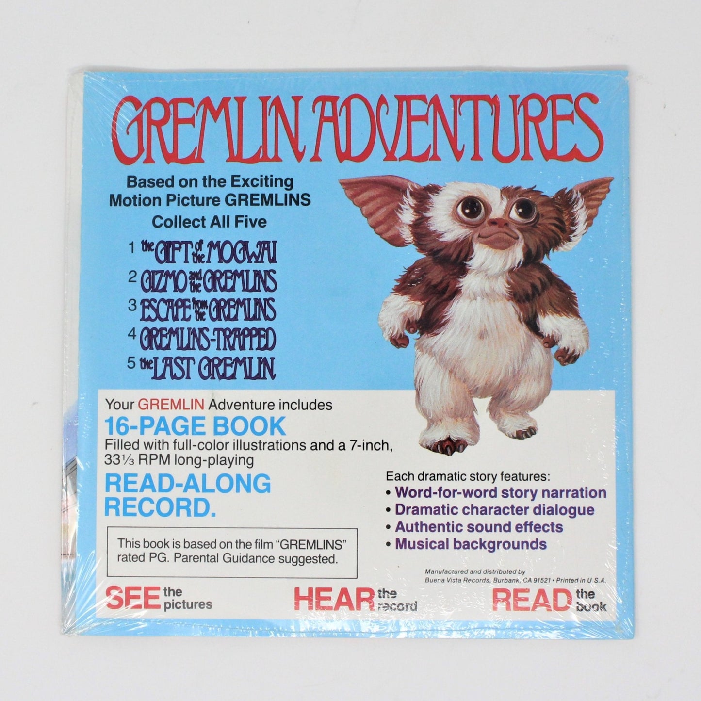 Children's Book and Record, Gremlins Trapped, 1984, NOS
