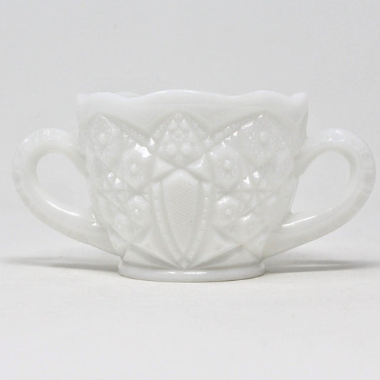 Sugar Bowl, McKee, Toltec Prescut, Milk Glass, Vintage