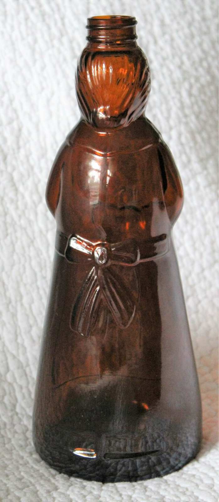 Syrup Bottle: Mrs Butterworth's, Amber Glass, 10", Thatcher Manufacturing, USA, Vintage 1980 - SOLD