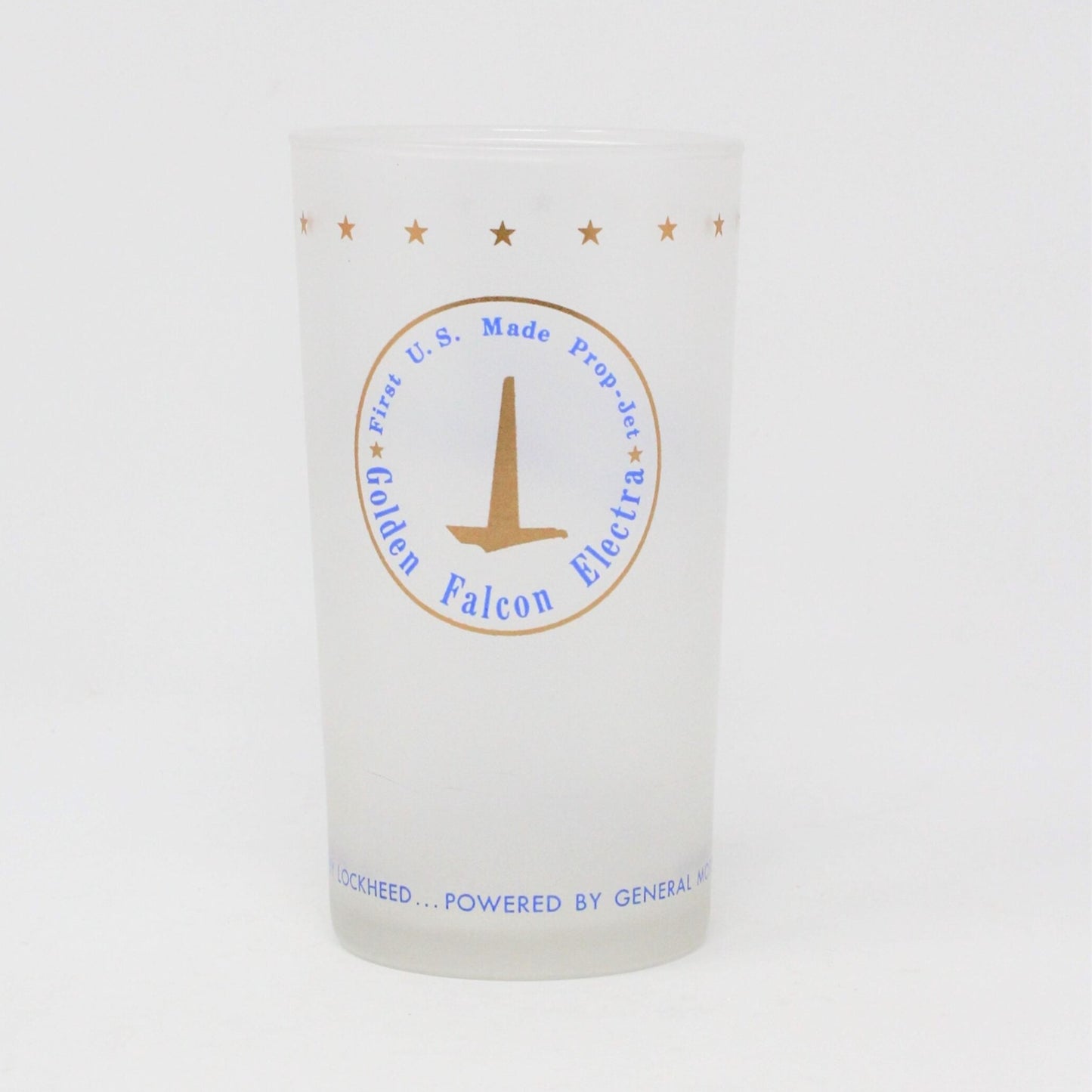Glasses, Tumbler, Eastern Airlines, Eddie Rickenbacker Signed, Golden Falcon, Vintage