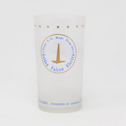 Glasses, Tumbler, Eastern Airlines, Eddie Rickenbacker Signed, Golden Falcon, Vintage