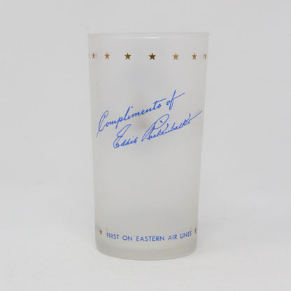 Glasses, Tumbler, Eastern Airlines, Eddie Rickenbacker Signed, Golden Falcon, Vintage