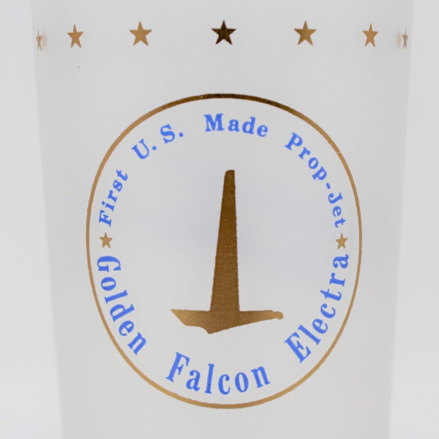 Glasses, Tumbler, Eastern Airlines, Eddie Rickenbacker Signed, Golden Falcon, Vintage