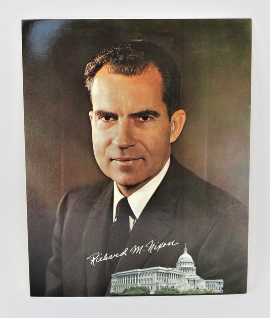 Print, Richard M. Nixon, Lithograph Signed Portrait, NOS, Vintage, 1968