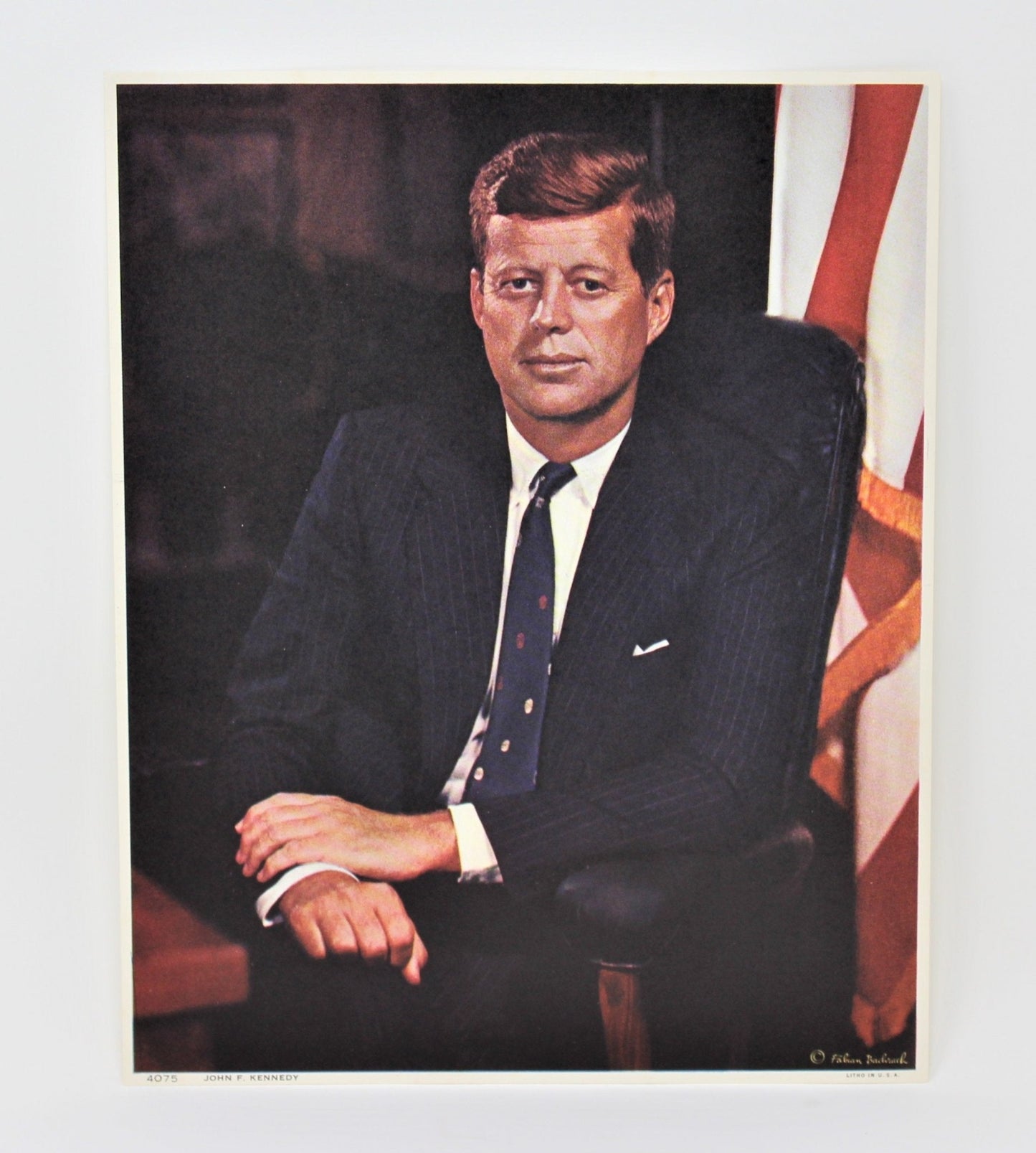 Print, John F. Kennedy Portrait Lithograph Print by Bachrach, 1960's, NOS, Vintage, SOLD